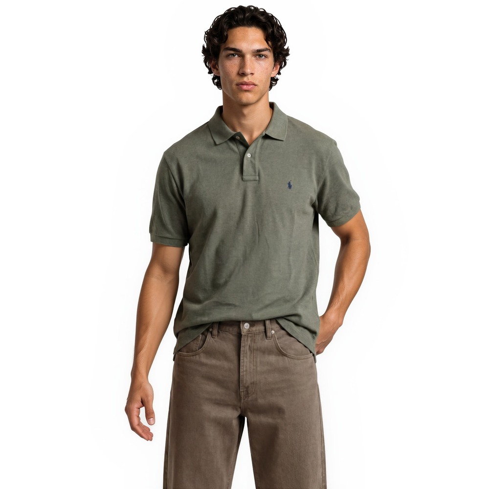 Polo Ralph Lauren Men's Size XL Olive Green Pique Cotton Polo Shirt Top